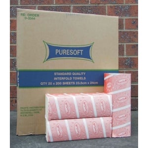 Puresoft Interfold Hand Towels 24 x 24cm