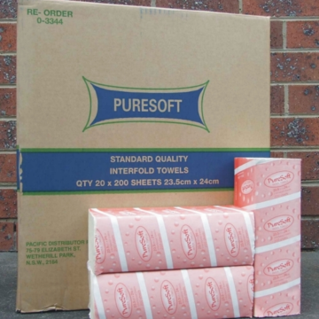 Puresoft Interfold Hand Towels 24 x 24cm