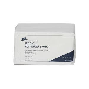 ResVet Non-Woven 10cm Non-Sterile Gauze pk 100