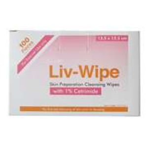 Liv-Wipe Skin Prep Antiseptic Cleansing Wipe, 1 Percent Cetrimide