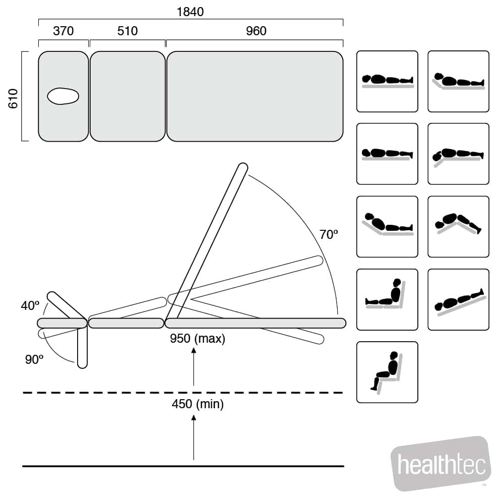 healthtec-56031PD-LynX-treatment-table-three-section-movement-positions