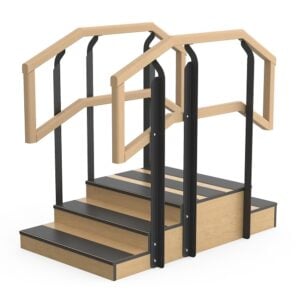 Small Up/Down Straight-Line Rehab staircase with Platform