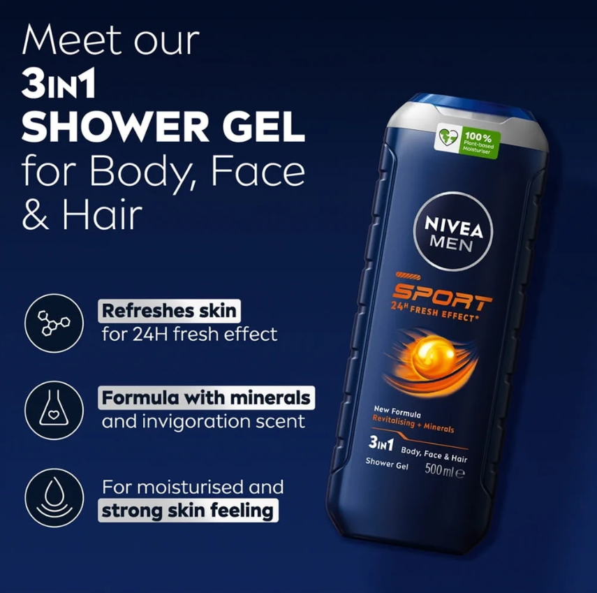 Nivea Men Sport Shower Gel 500ml Nivea Men Sport Shower Gel 500ml