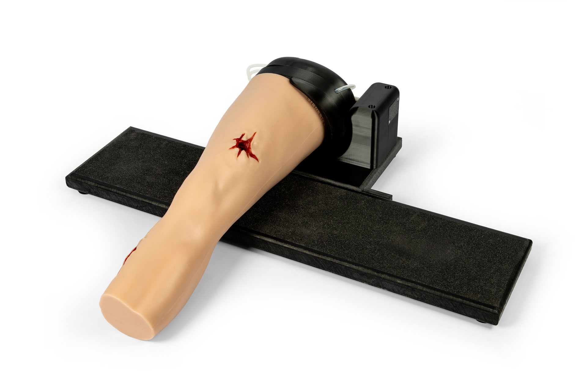 “Trauma Tim” - Leg with heavily bleeding wounds “Trauma Tim” - Leg with heavily bleeding wounds