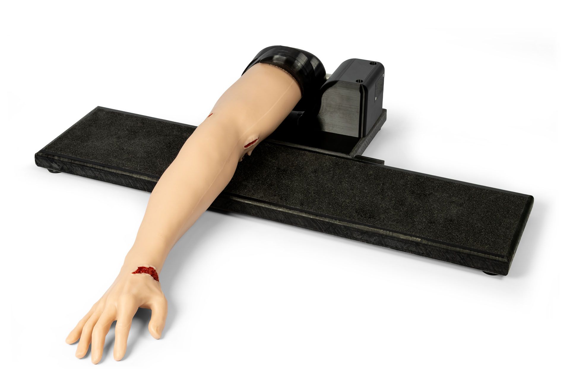 "Trauma Tina" - Arm with heavily bleeding wounds "Trauma Tina" - Arm with heavily bleeding wounds