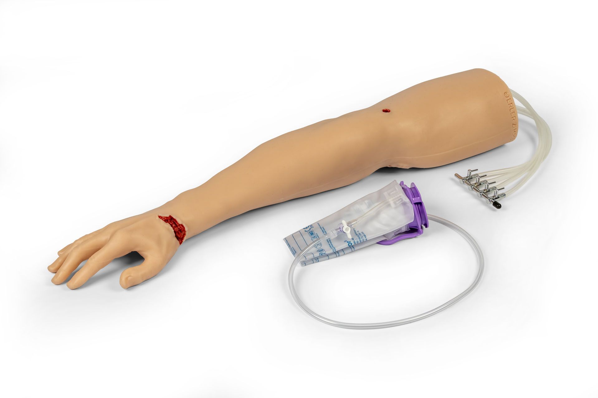 "Trauma Tina" - Arm with heavily bleeding wounds "Trauma Tina" - Arm with heavily bleeding wounds