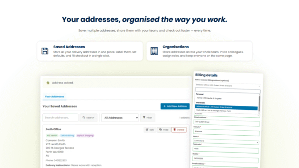 WooCommerce Organisations Saved Address Selector