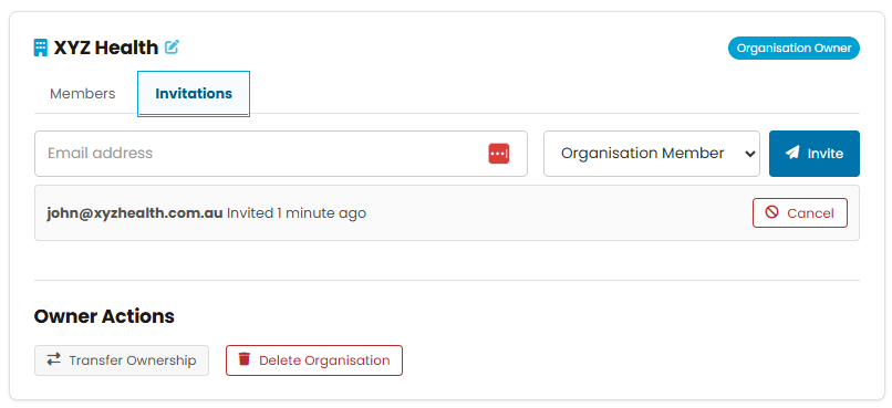 Invite Members to an Organisation - WooCommerce Organisations Saved Address Selector