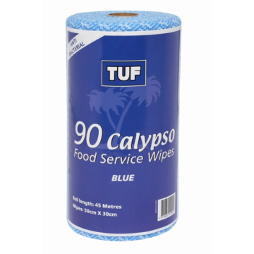 Calypso 90 Blue Perforated Wiper Roll 45m (90 Pieces Each 50 X 30cm)