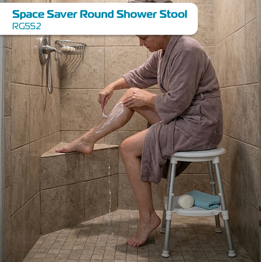 s2 Space Saver Round Shower Stool
