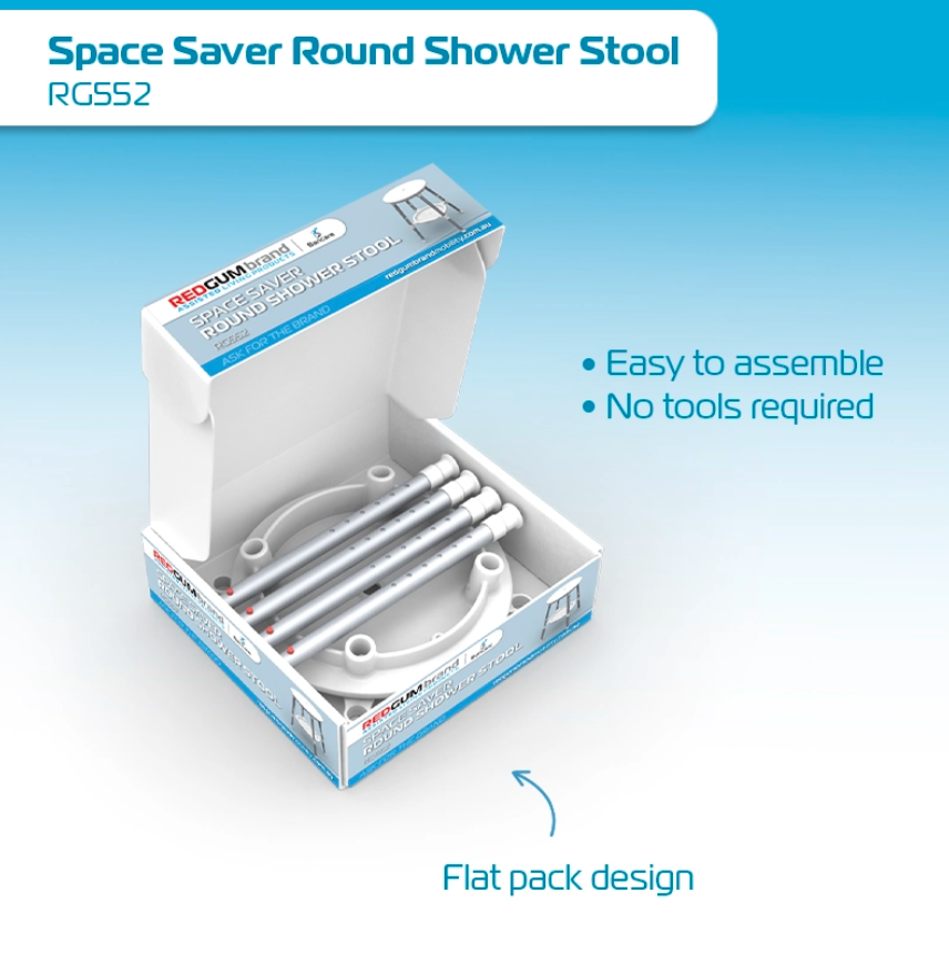 s6 Space Saver Round Shower Stool