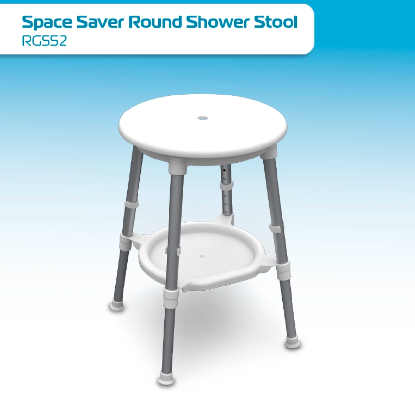 ss Space Saver Round Shower Stool