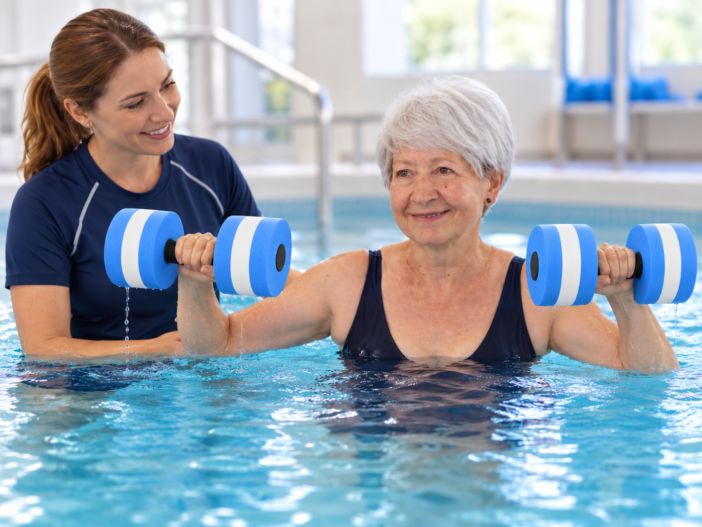 Aqua Therapy with Foam Dumbbells Resista Aqua Dumbell